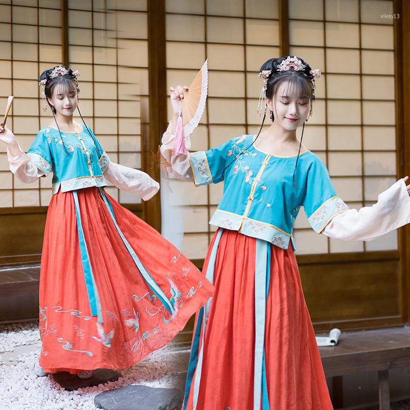 Stage Wear Embroidery Dance Costumes Hanfu Women Folk Festival Outfit Chinese Fairy Dress Singers Rave Performance Clothing 2 Pcs DC3447, Multi
Stage Wear Embroidery Dance Costumes Hanfu Women Folk Festival Outfit Chinese Fairy Dress Singers Rave Performance Clothing 2 Pcs DC3447, Multi