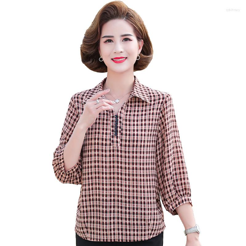 Women's Blouses Fashion Women Spring Summer Style Plaid Casual Three Quarter Sleeve Print Loose Shirt Elegant Tops, Gray
Women's Blouses Fashion Women Spring Summer Style Plaid Casual Three Quarter Sleeve Print Loose Shirt Elegant Tops, Gray