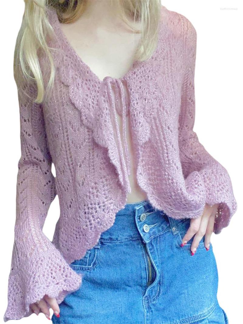 Women' Knits Women Fashion Trend Bandage Sweaters Casual Solid Color Ruffle Trim Irregular Hem Knitted Crop Cardigan Sweater Streetwear, Pink
Women' Knits Women Fashion Trend Bandage Sweaters Casual Solid Color Ruffle Trim Irregular Hem Knitted Crop Cardigan Sweater Streetwear, Pink