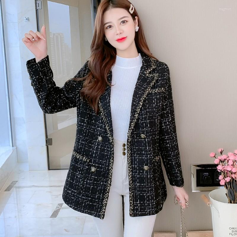 Women' Jackets Double-Breasted Plaid Slim Blazer Coat Long-Sleeve Women Office Spring Autumn Suit Tweed Jacket, Picture shown
Women' Jackets Double-Breasted Plaid Slim Blazer Coat Long-Sleeve Women Office Spring Autumn Suit Tweed Jacket, Picture shown