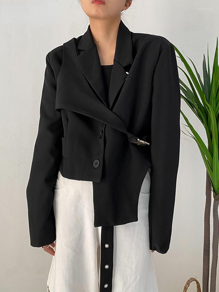 Women's Suits Women Black Irregular Ribbon Short Big Size Blazer Lapel Long Sleeve Jacket Fashion Tide Spring Autumn 2022 1DF0335
Women's Suits Women Black Irregular Ribbon Short Big Size Blazer Lapel Long Sleeve Jacket Fashion Tide Spring Autumn 2022 1DF0335