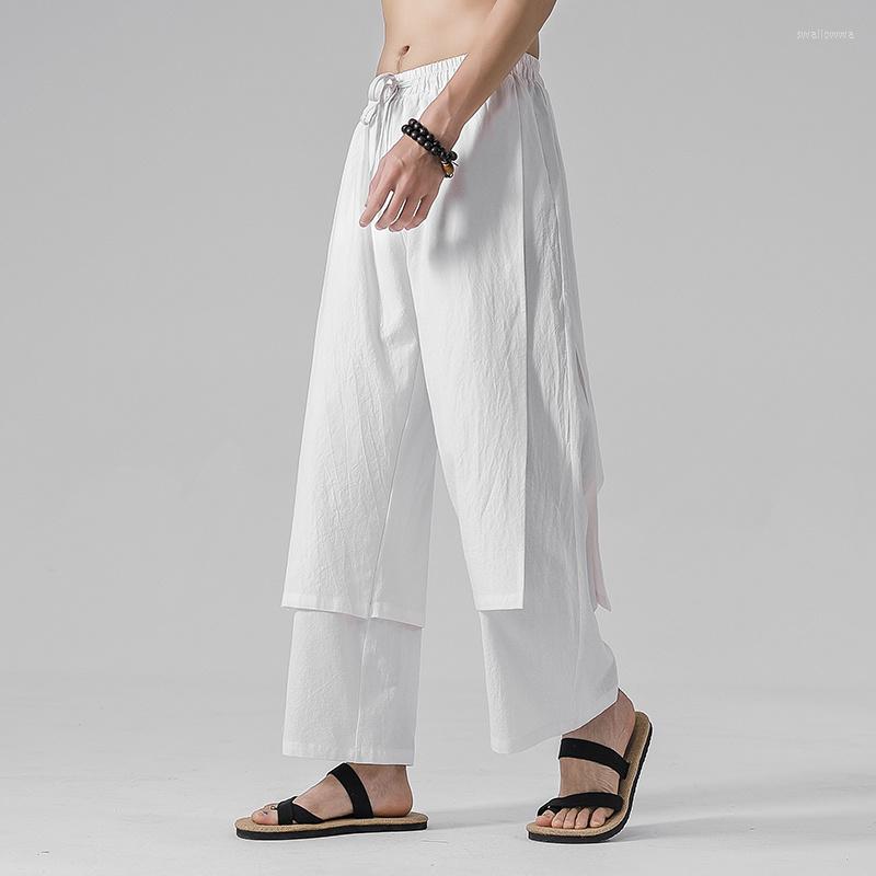 Men's Pants Improved Ancient Style Hanfu Linen Summer Chinese Fake Two Piece Casual Trousers Harajuku Wide-Leg Men, Black
Men's Pants Improved Ancient Style Hanfu Linen Summer Chinese Fake Two Piece Casual Trousers Harajuku Wide-Leg Men, Black