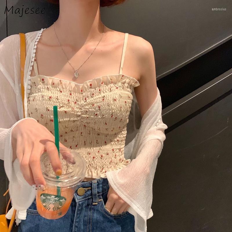 Women's Tanks Camisole Women Folds Floral French Style Sweet Retro College Lovely Summer All-match Crop Top Slim Design Holiday Ladies Soft, Apricot
Women's Tanks Camisole Women Folds Floral French Style Sweet Retro College Lovely Summer All-match Crop Top Slim Design Holiday Ladies Soft, Apricot