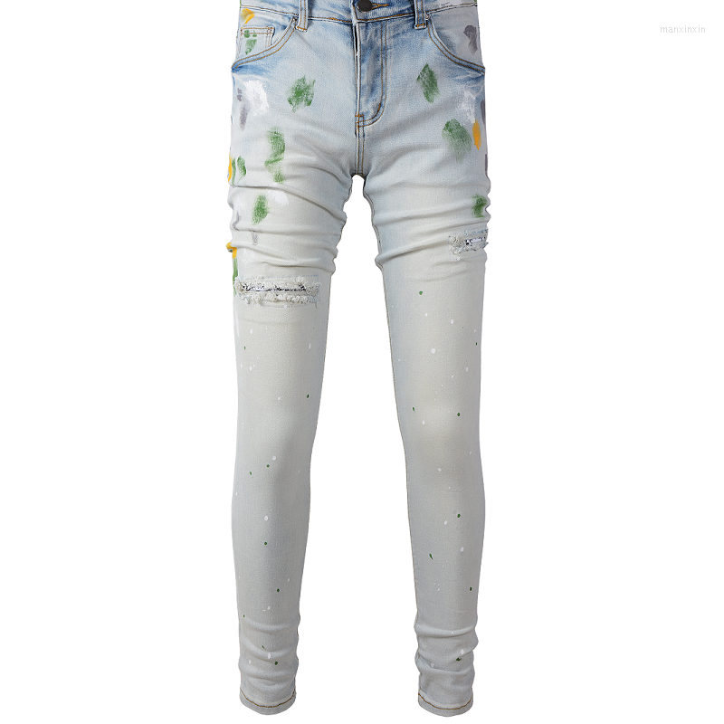 Men's Jeans Mens #A685 Distressed Hollow Out Oiled Painted Destroyed Patches Washed Light Blue Slim Stretch Denim Size 28-40, 685
Men's Jeans Mens #A685 Distressed Hollow Out Oiled Painted Destroyed Patches Washed Light Blue Slim Stretch Denim Size 28-40, 685