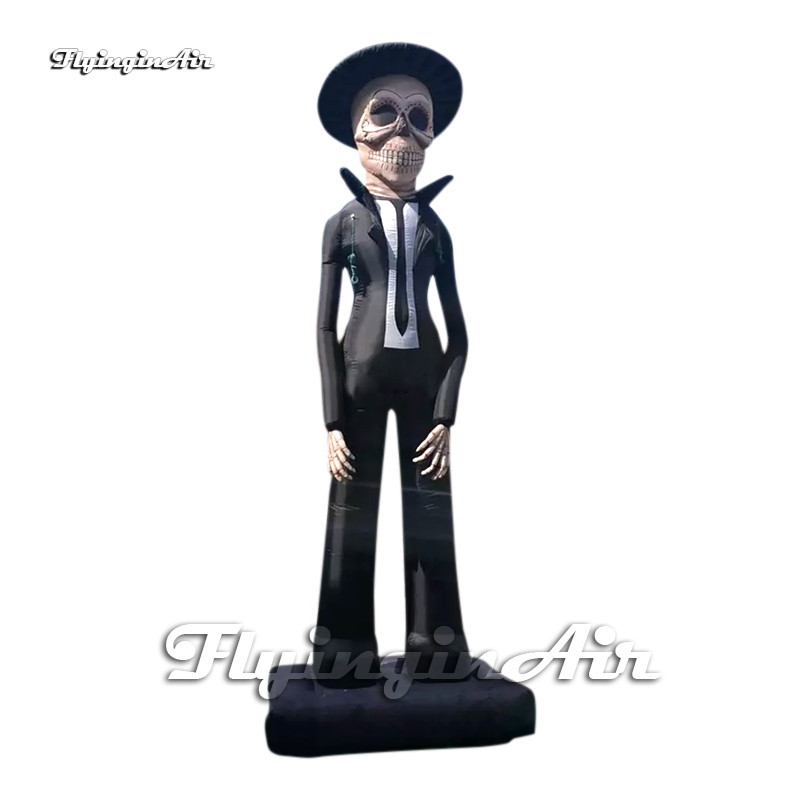 Outdoor Giant Inflatable Skeleton Couple Los Muertos Skull Ghost Black Air Blow Up Deceased Bone Monster Balloon For Halloween Decoration