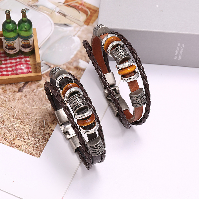 Retro Charm Bracelet Multilayer Wrap Leather Bracelets Bangle Cuff Wristband for men Fashion Jewelry
Retro Charm Bracelet Multilayer Wrap Leather Bracelets Bangle Cuff Wristband for men Fashion Jewelry