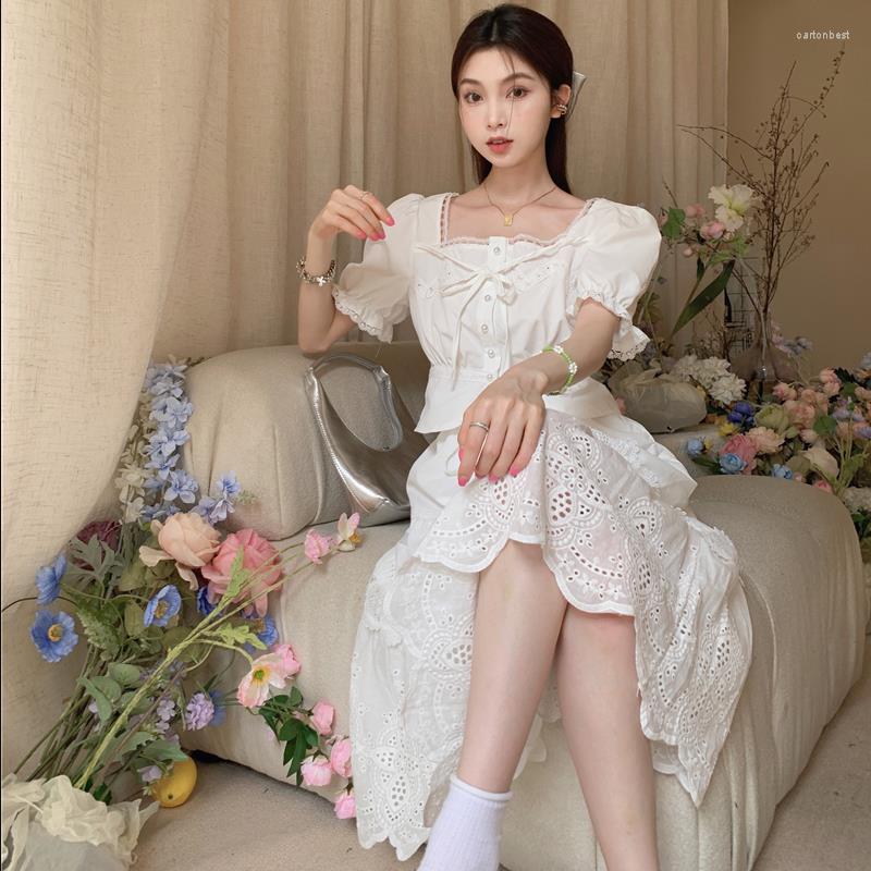 Work Dresses 2022 Summer 2 Piece Outfit Harajuku Style Korean Fashion Friend Vintage Sweet Ribbon Bow Lace Hollow Sets Womens Outfits, White
Work Dresses 2022 Summer 2 Piece Outfit Harajuku Style Korean Fashion Friend Vintage Sweet Ribbon Bow Lace Hollow Sets Womens Outfits, White
