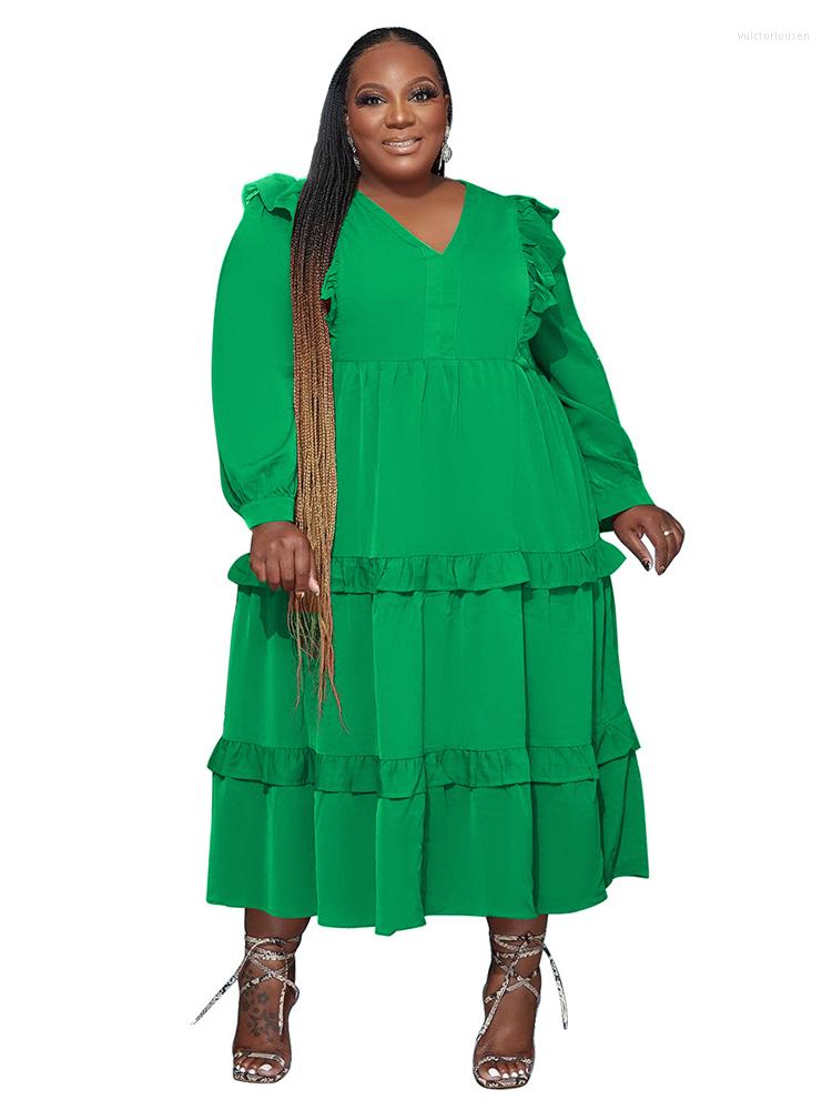 Plus Size Dresses 4XL For Women High Waist V Neck Robes Autumn Fashion Ruched Patchwork Casual Oversize Long Dress Vestidos, Black
Plus Size Dresses 4XL For Women High Waist V Neck Robes Autumn Fashion Ruched Patchwork Casual Oversize Long Dress Vestidos, Black
