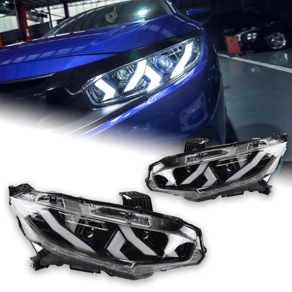 car styling high beam lights For Honda Civic X G10 LED Headlight 16-21 DRL turn signal running head light
