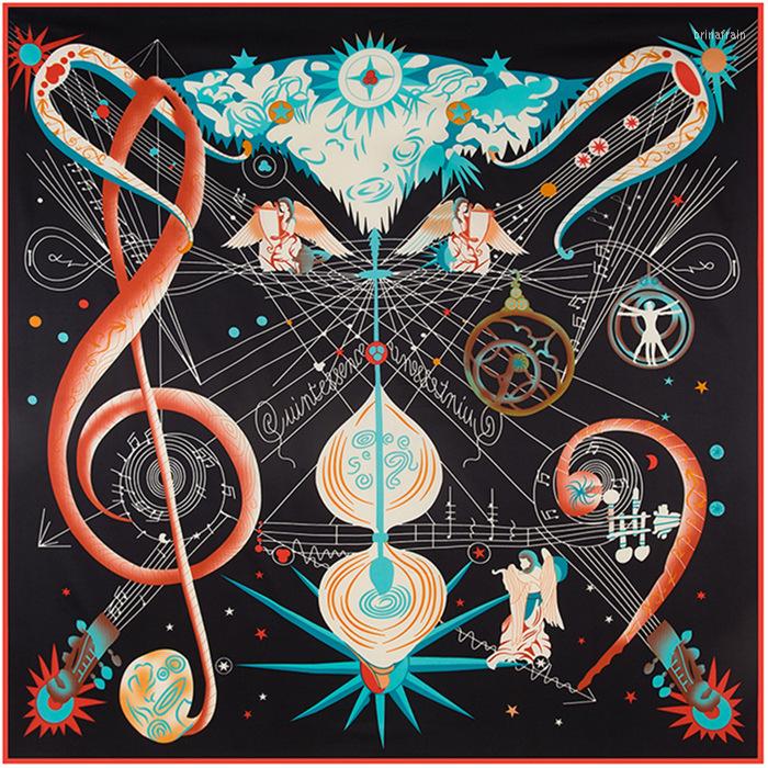 Scarves 130 130cm Women Large Twill Silk Square Scarf Music Notes Print Designer Luxury High Quality Lady Shawl Hijab
Scarves 130 130cm Women Large Twill Silk Square Scarf Music Notes Print Designer Luxury High Quality Lady Shawl Hijab