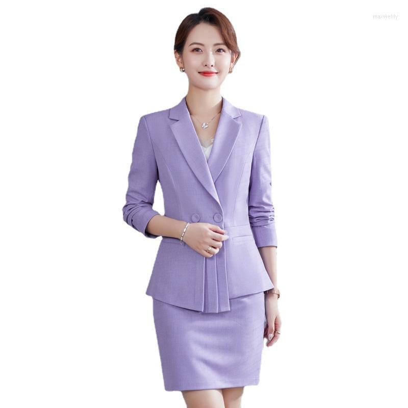 Two Piece Dress High Quality Women Suit Professional Temperament Formal Long Sleeve Fashion Blazer And Skirts Office Ladies Work Wear, Purple skirt suits
Two Piece Dress High Quality Women Suit Professional Temperament Formal Long Sleeve Fashion Blazer And Skirts Office Ladies Work Wear, Purple skirt suits