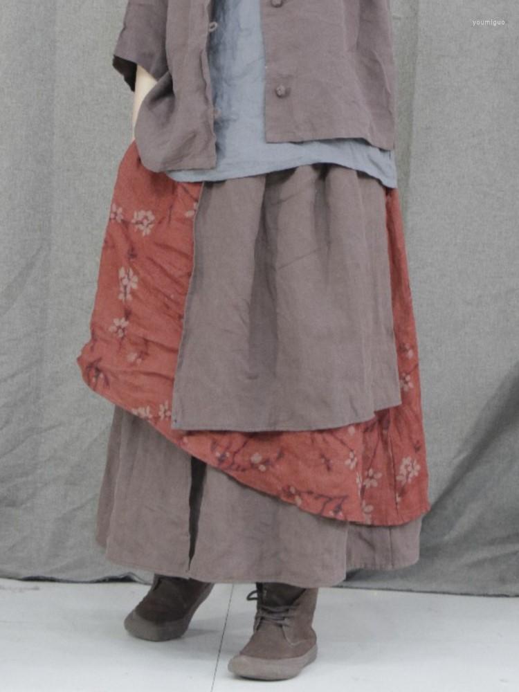 Skirts Johnature Women Vintage Patchwork Print Floral Elastic Waist Linen Clothes 2022 Summer Chinese Style Female, White
Skirts Johnature Women Vintage Patchwork Print Floral Elastic Waist Linen Clothes 2022 Summer Chinese Style Female, White