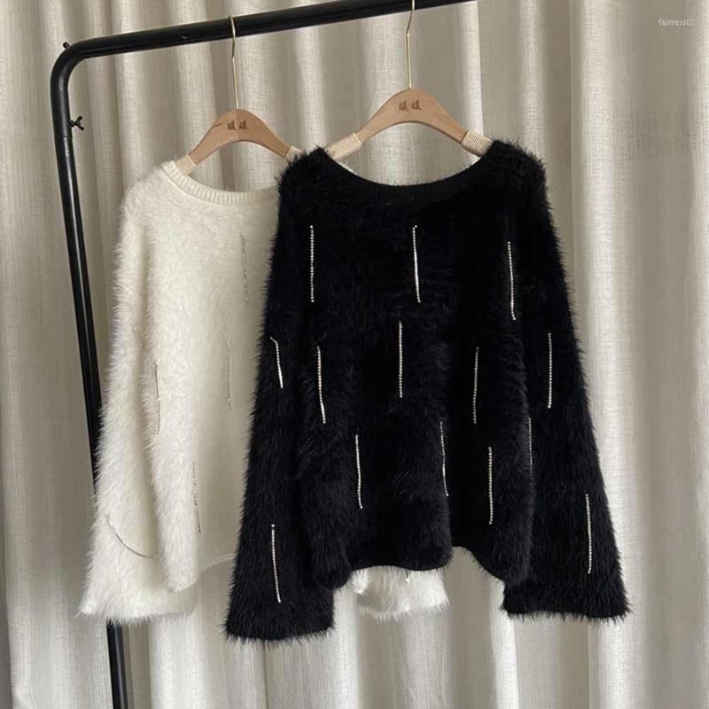Women's Sweaters Luxury Designer Brand Knitted Sweater For Women O Neck Mohair White Tassel Black Loose Pullover
Women's Sweaters Luxury Designer Brand Knitted Sweater For Women O Neck Mohair White Tassel Black Loose Pullover
