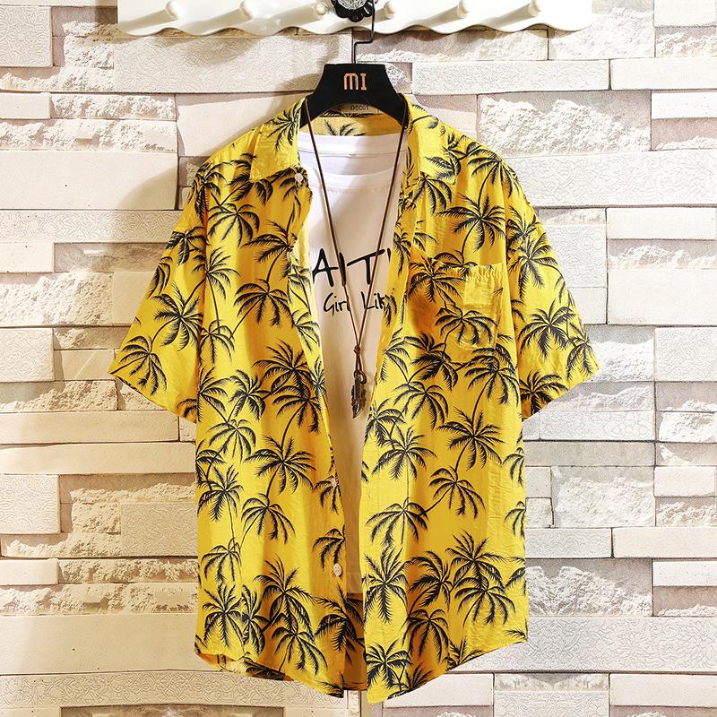 Men's Casual Shirts Hawaii Shirt Men Summer Beach Vintage Print Coconut Tree Lapel Short Sleeve Couple Blouse Top Big Size 5XL, White
Men's Casual Shirts Hawaii Shirt Men Summer Beach Vintage Print Coconut Tree Lapel Short Sleeve Couple Blouse Top Big Size 5XL, White