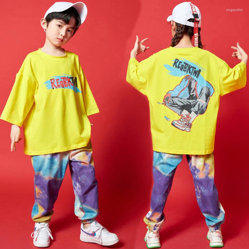 Stage Wear Boys Hip Hop Dance Clothing Loose T-Shirt Or Graffiti Joggers Pants For Girls Street Clothes Kids Fancy Costume, Yellow tops
Stage Wear Boys Hip Hop Dance Clothing Loose T-Shirt Or Graffiti Joggers Pants For Girls Street Clothes Kids Fancy Costume, Yellow tops
