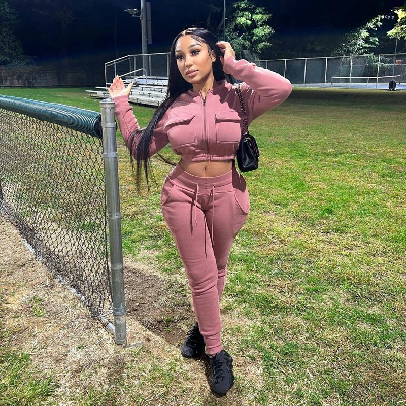 Women' Two Piece Pants Winter Clothes Sexy Set Solid Zipper Flap Pocket Sweater Tops Sets Lounge Tracksuit Women Streetwear Wholesale, Gray
Women' Two Piece Pants Winter Clothes Sexy Set Solid Zipper Flap Pocket Sweater Tops Sets Lounge Tracksuit Women Streetwear Wholesale, Gray