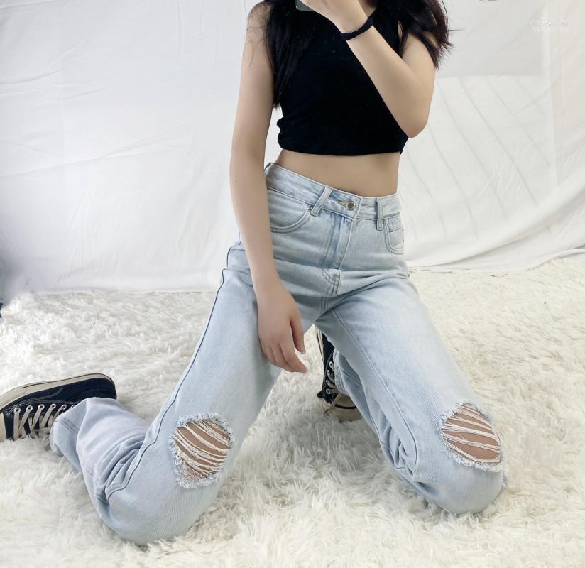 Women's Jeans Women's Fashion Denim Washed High Waist Light Blue Straight-leg Pants Girls 2022 Spring And Summer, As the photo
Women's Jeans Women's Fashion Denim Washed High Waist Light Blue Straight-leg Pants Girls 2022 Spring And Summer, As the photo