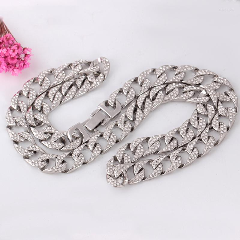 Chains Luxury Cuban Link Chain Necklace Men's Rap Hip Hop Trendy Full Rhinestone Jewelry Women Punk Silver Color
Chains Luxury Cuban Link Chain Necklace Men's Rap Hip Hop Trendy Full Rhinestone Jewelry Women Punk Silver Color