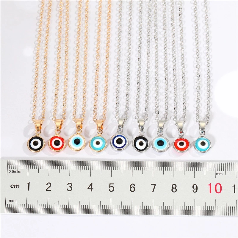 Blue Evil Eye Necklace For Women Gift Jewelry Fashion Simple Colorful Turkey Lucky Eye Clavicle Chain Choker Necklace