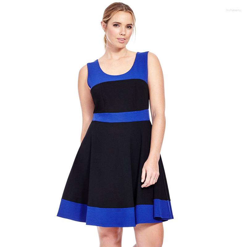Plus Size Dresses Sleeveless Elegant Summer A-line Dress Women Color Block Fit And Flare Chic Female Large Work Office, Blue
Plus Size Dresses Sleeveless Elegant Summer A-line Dress Women Color Block Fit And Flare Chic Female Large Work Office, Blue