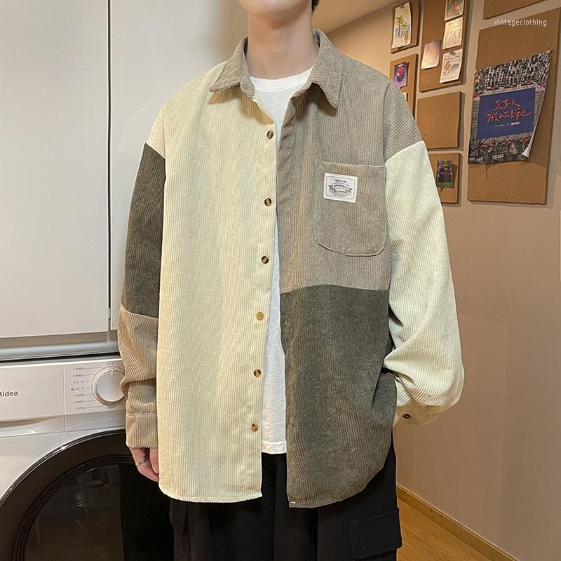 Men's Casual Shirts Corduroy Shirt Men Vintage Splicing Top Oversized Long Sleeves Blouse Trend Fashion Streetwear Spring Autumn Y2K Male, Khaki
Men's Casual Shirts Corduroy Shirt Men Vintage Splicing Top Oversized Long Sleeves Blouse Trend Fashion Streetwear Spring Autumn Y2K Male, Khaki