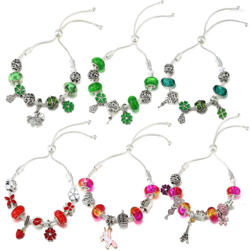Charm Bracelets Silver Color Adjustable Jewelry For Women Green Enamel Clover Charms Bracelet Men Heart Lock Key Pony Beads Eiffel Tower
Charm Bracelets Silver Color Adjustable Jewelry For Women Green Enamel Clover Charms Bracelet Men Heart Lock Key Pony Beads Eiffel Tower