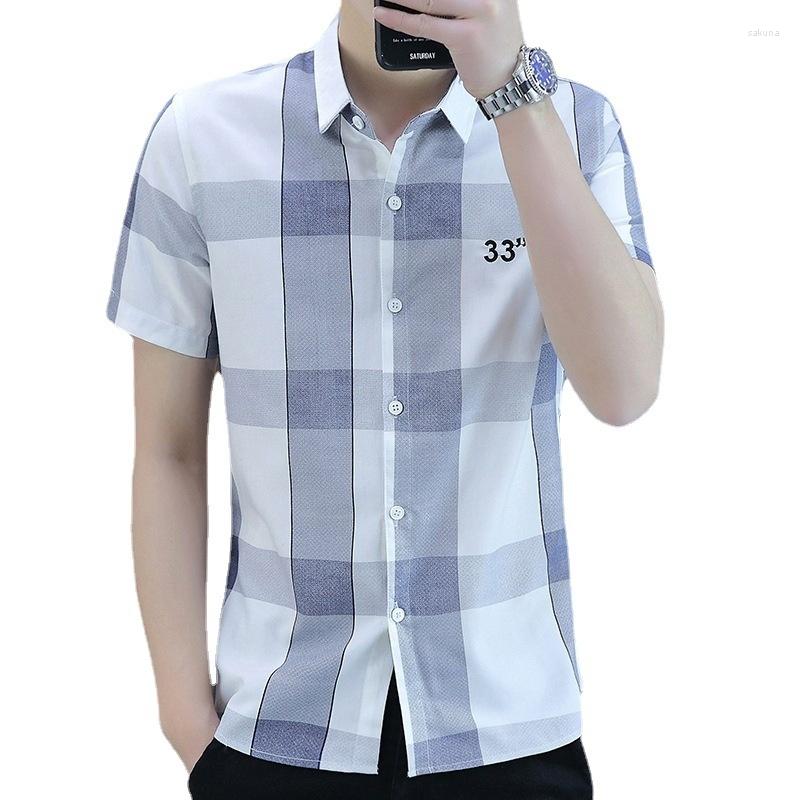 Men's Casual Shirts Men Short Sleeve Digital Embroidery High Quality Tops Button Lapel Lattice Comfortable Trend Loose Youth Summer, Y231 khaki
Men's Casual Shirts Men Short Sleeve Digital Embroidery High Quality Tops Button Lapel Lattice Comfortable Trend Loose Youth Summer, Y231 khaki