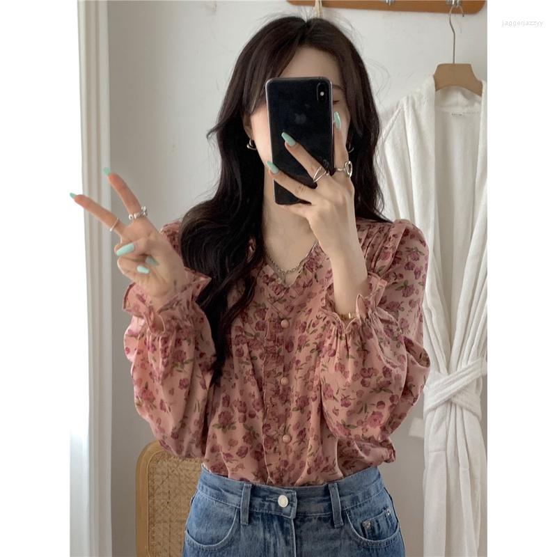 Women's Polos Korean Version Thin And Temperament Floral Age-reducing Chiffon Shirt Top, Red
Women's Polos Korean Version Thin And Temperament Floral Age-reducing Chiffon Shirt Top, Red