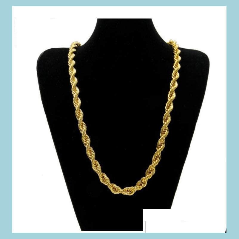 Chains Chains Necklaces Pendants Jewelry 10Mm Thick 76Cm Long Rope Twisted Chain 24K Gold Plated Hip Hop Heavy Necklace For Mens Dro Otsdz
Chains Chains Necklaces Pendants Jewelry 10Mm Thick 76Cm Long Rope Twisted Chain 24K Gold Plated Hip Hop Heavy Necklace For Mens Dro Otsdz