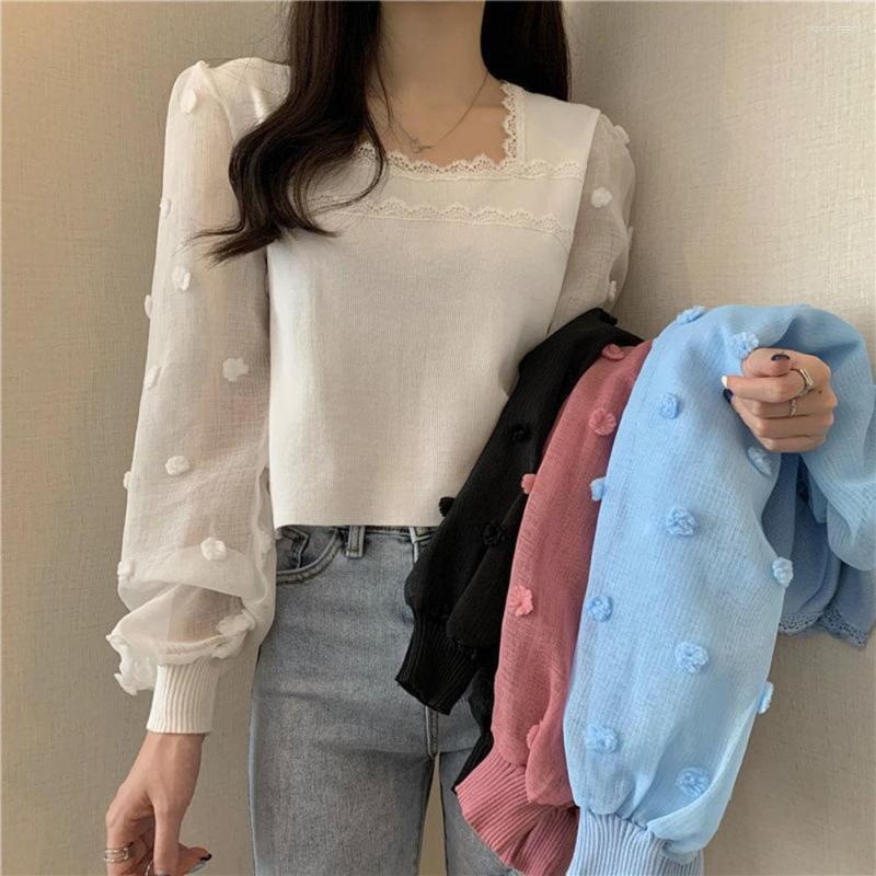Women's Sweaters Korean 2022 Square Collar Dot Women Long Mesh Sleeve Knitted Pullovers Tops Patchwork Fashion Party Sweater, Black
Women's Sweaters Korean 2022 Square Collar Dot Women Long Mesh Sleeve Knitted Pullovers Tops Patchwork Fashion Party Sweater, Black