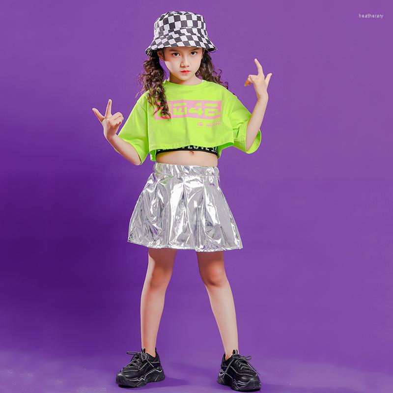 Stage Wear Girls Hip Hop Clothing Green Crop Top T Shirt White Tank Vest Skirt Kids Jazz Dance Costume Cheerleading Performance Clothes, 3pcs set
Stage Wear Girls Hip Hop Clothing Green Crop Top T Shirt White Tank Vest Skirt Kids Jazz Dance Costume Cheerleading Performance Clothes, 3pcs set