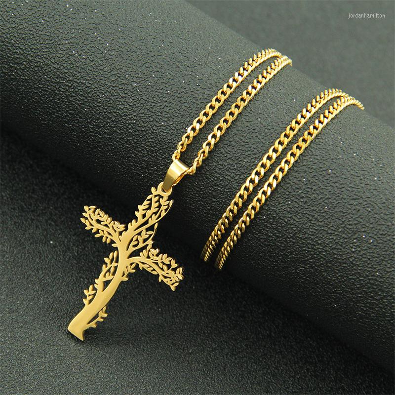 Pendant Necklaces WeSparking Tree Cross Glazed Titanium Steel Gold Plated Stainless Items Jewelry
Pendant Necklaces WeSparking Tree Cross Glazed Titanium Steel Gold Plated Stainless Items Jewelry