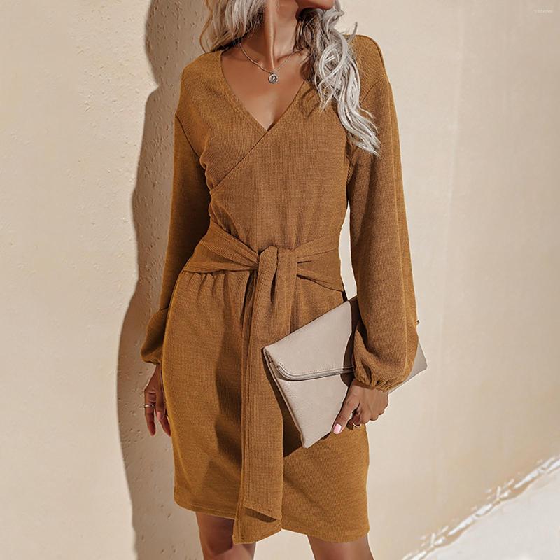 Casual Dresses Women' Fashion Long Sleeve Bag Hip V-Neck Tie Solid Color Dress, Navy blue
Casual Dresses Women' Fashion Long Sleeve Bag Hip V-Neck Tie Solid Color Dress, Navy blue