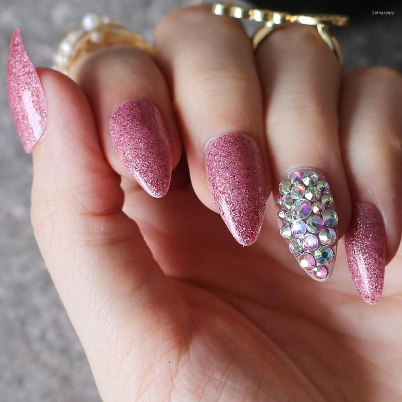 False Nails Pink UV Laser Flash Rose Gold Stiletto Press On Diamond 24pcs Wedding Fake Black Box, 04
False Nails Pink UV Laser Flash Rose Gold Stiletto Press On Diamond 24pcs Wedding Fake Black Box, 04