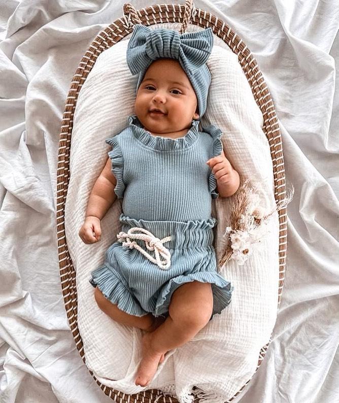 Clothing Sets Baby Summer 3pcs Toddler Kids Boys Girls Sleeveless Solid Knitted Ruffles Bodysuits Shorts Headwear Casual Outfits
Clothing Sets Baby Summer 3pcs Toddler Kids Boys Girls Sleeveless Solid Knitted Ruffles Bodysuits Shorts Headwear Casual Outfits