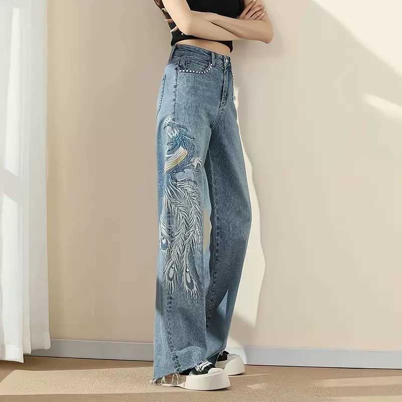 Women's Jeans Casual Embroidery Beaded Pants High Waist Vintage Loose Streetwear Bag Women Main Street Y2k Straight, Blue
Women's Jeans Casual Embroidery Beaded Pants High Waist Vintage Loose Streetwear Bag Women Main Street Y2k Straight, Blue