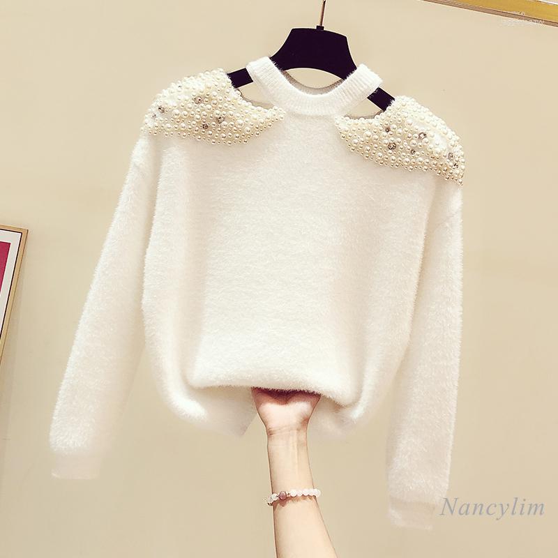 Women's Sweaters Beaded Off Shoulder Sweater Women Thickened Halter Sexy Knit Top Female 2022 Spring Autumn Plush Woolen Knitwear, Pink
Women's Sweaters Beaded Off Shoulder Sweater Women Thickened Halter Sexy Knit Top Female 2022 Spring Autumn Plush Woolen Knitwear, Pink