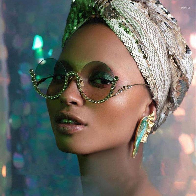 Sunglasses Half Round Frame Rhinestone For Women Vintage Metal Eyewear Luxury Design Ladies Summer Sun Glasses
Sunglasses Half Round Frame Rhinestone For Women Vintage Metal Eyewear Luxury Design Ladies Summer Sun Glasses