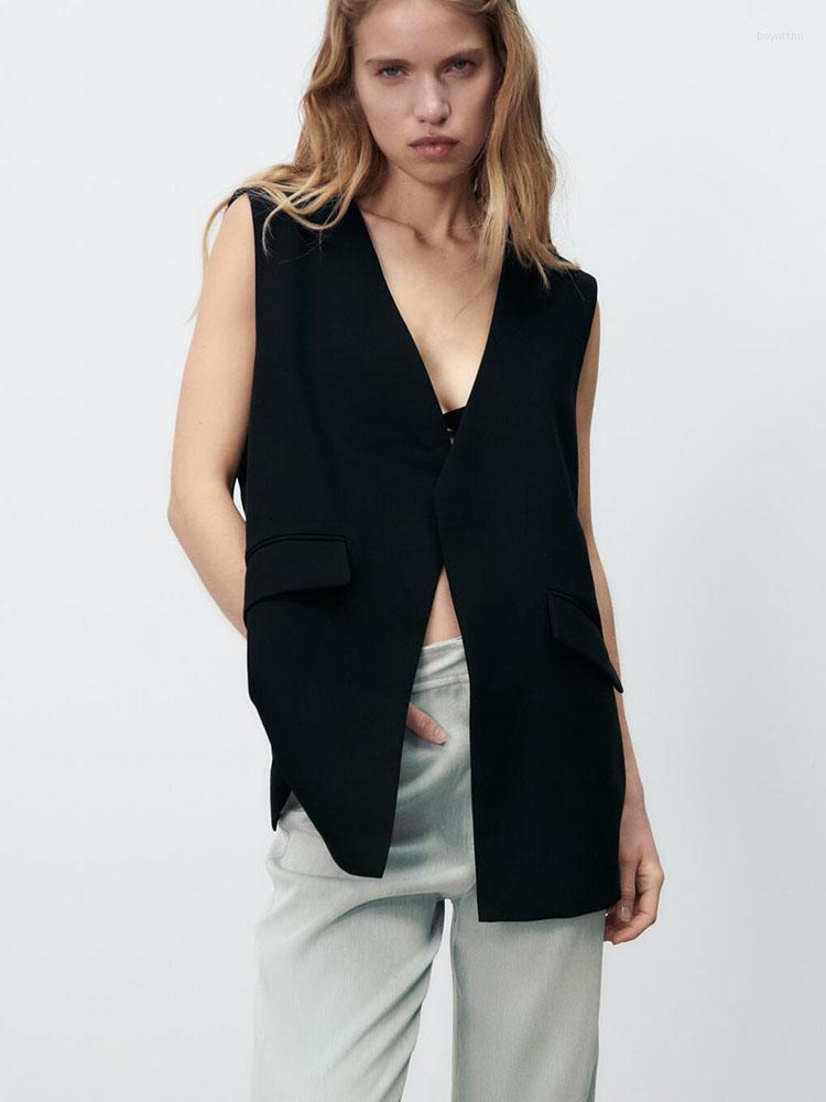 Women's Vests Spring Women's Fashion Versatile Back Cross Detail Asymmetric Hem Sleeveless Cardigan Vest, Black
Women's Vests Spring Women's Fashion Versatile Back Cross Detail Asymmetric Hem Sleeveless Cardigan Vest, Black