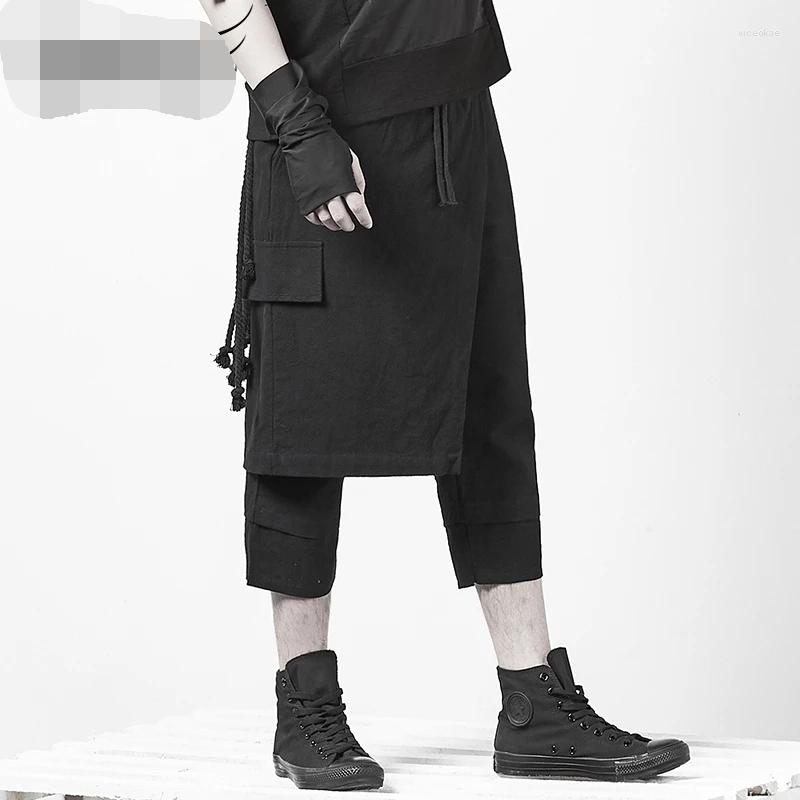 Men' Pants Men' Personalized Short Asymmetric Skirt Dark Black Japanese Designer Clothing Fashion Fake Two Casual
Men' Pants Men' Personalized Short Asymmetric Skirt Dark Black Japanese Designer Clothing Fashion Fake Two Casual