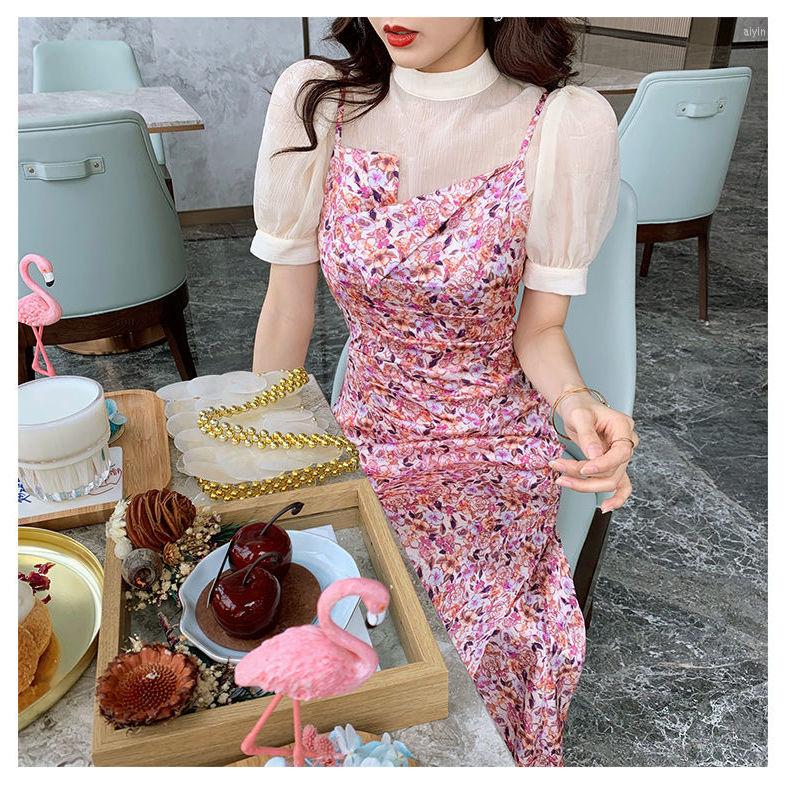Casual Dresses Women Strap Dress 2022 Summer Design High Waist Slim Chiffon Floral A- Line Vestido De Mujer Femme Robe
Casual Dresses Women Strap Dress 2022 Summer Design High Waist Slim Chiffon Floral A- Line Vestido De Mujer Femme Robe