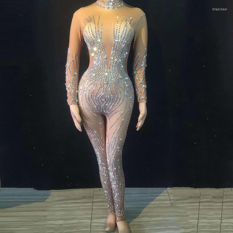 Stage Wear Silver Rhinestones Nude Stretch Jumpsuit Sexy Performance Bodysuit Female Singer Rompers Birthday Dance DJ1027, Picture shown
Stage Wear Silver Rhinestones Nude Stretch Jumpsuit Sexy Performance Bodysuit Female Singer Rompers Birthday Dance DJ1027, Picture shown