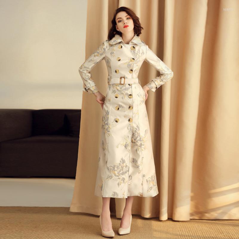 Women' Trench Coats England Style Vintage Slim Long Coat Women Autumn Winter Luxury Jacquard Double Breasted Female Overcoat With Belt, As the photo
Women' Trench Coats England Style Vintage Slim Long Coat Women Autumn Winter Luxury Jacquard Double Breasted Female Overcoat With Belt, As the photo