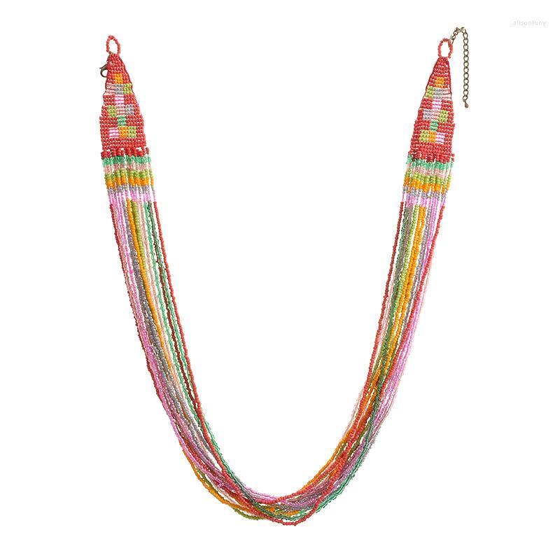 Chains All Seasons Ethnic Women Chic Bohemian Trendy Colorful Seed Beads Layered Choker Necklace Fashion Wedding Bridal Jewelry
Chains All Seasons Ethnic Women Chic Bohemian Trendy Colorful Seed Beads Layered Choker Necklace Fashion Wedding Bridal Jewelry
