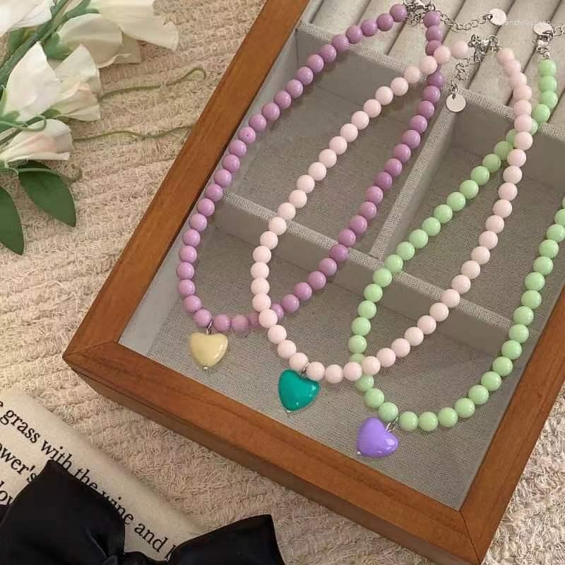 Choker Colorful Beads Resin Heart Pendant Necklace For Women Fashion Y2K Girls Trendy Chain Necklaces Female Jewelry Gifts
Choker Colorful Beads Resin Heart Pendant Necklace For Women Fashion Y2K Girls Trendy Chain Necklaces Female Jewelry Gifts