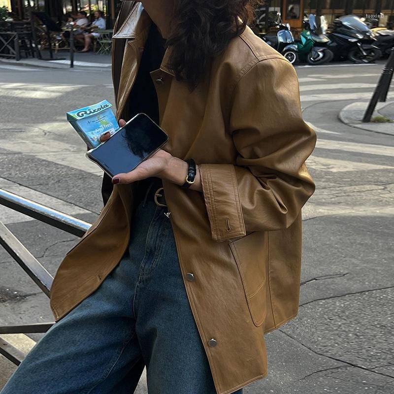 Women's Leather Clothland Women Fashion PU Jacket Pockets Long Sleeve Shirts Khaki Outwear Chic Coats Tops Mujer CA389, Picture shown
Women's Leather Clothland Women Fashion PU Jacket Pockets Long Sleeve Shirts Khaki Outwear Chic Coats Tops Mujer CA389, Picture shown