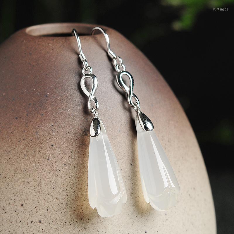 Dangle Earrings 925 Silver Inlaid Natural Jade Myelin Flower Fashion Women's Magnolia White Meldonamuch
Dangle Earrings 925 Silver Inlaid Natural Jade Myelin Flower Fashion Women's Magnolia White Meldonamuch