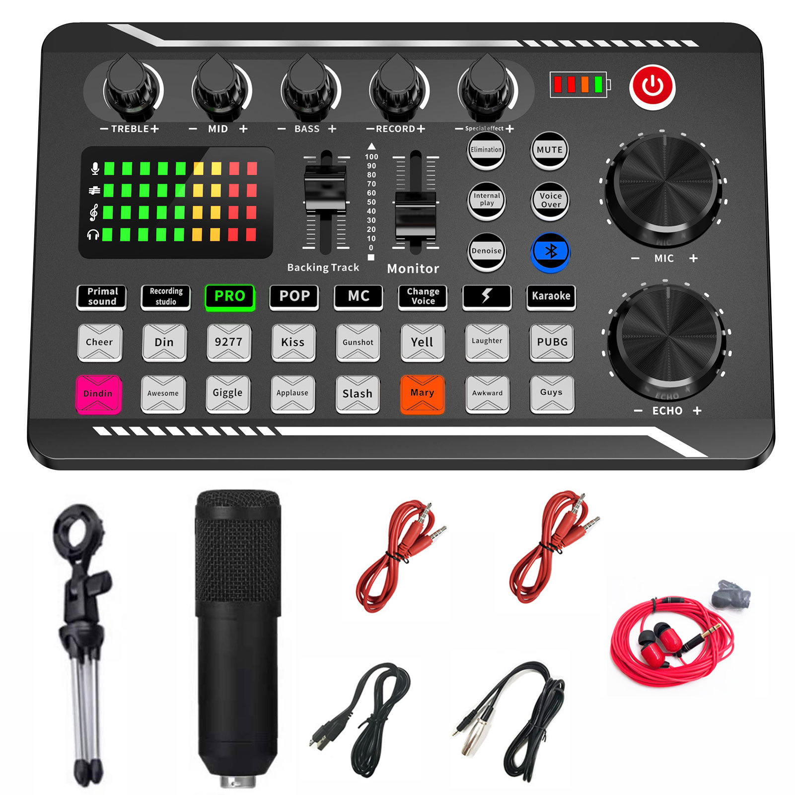 Microphones Podcast Microphone Sound Card Kit Professional Studio Condenser Mic F998 Live Sound Mixer For Livestreaming Podcasting Recording 221115