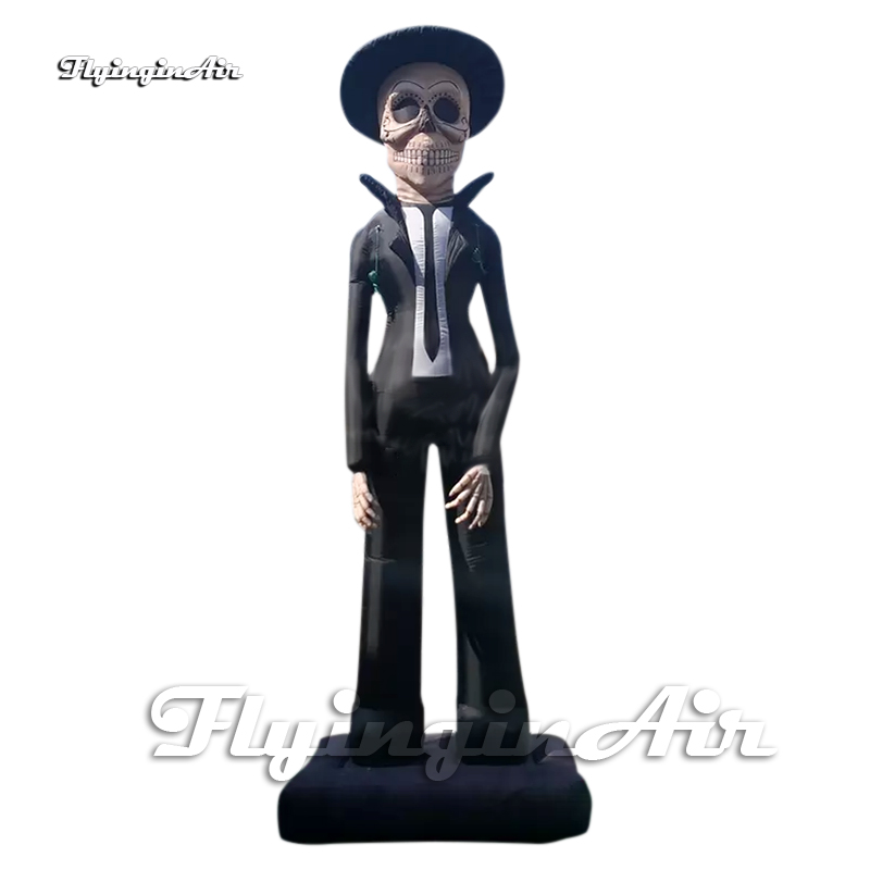 Outdoor Giant Inflatable Skeleton Couple Los Muertos Skull Ghost Black Air Blow Up Deceased Bone Monster Balloon For Halloween Decoration