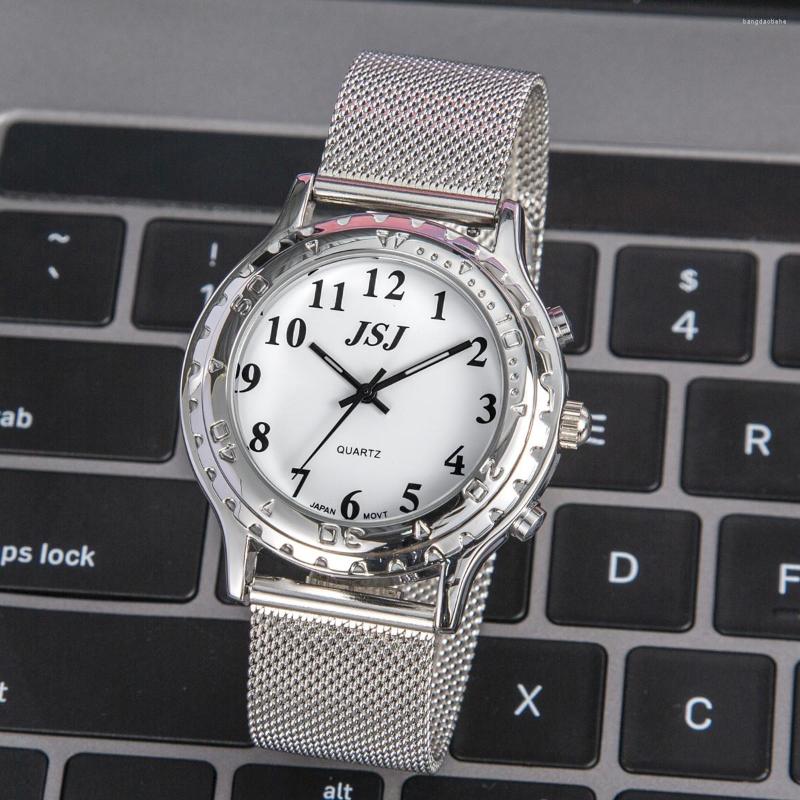 Wristwatches English Talking Watch With Alarm Speaking Date And Time White Dial TESW-25, Tesw-2503 
Wristwatches English Talking Watch With Alarm Speaking Date And Time White Dial TESW-25, Tesw-2503